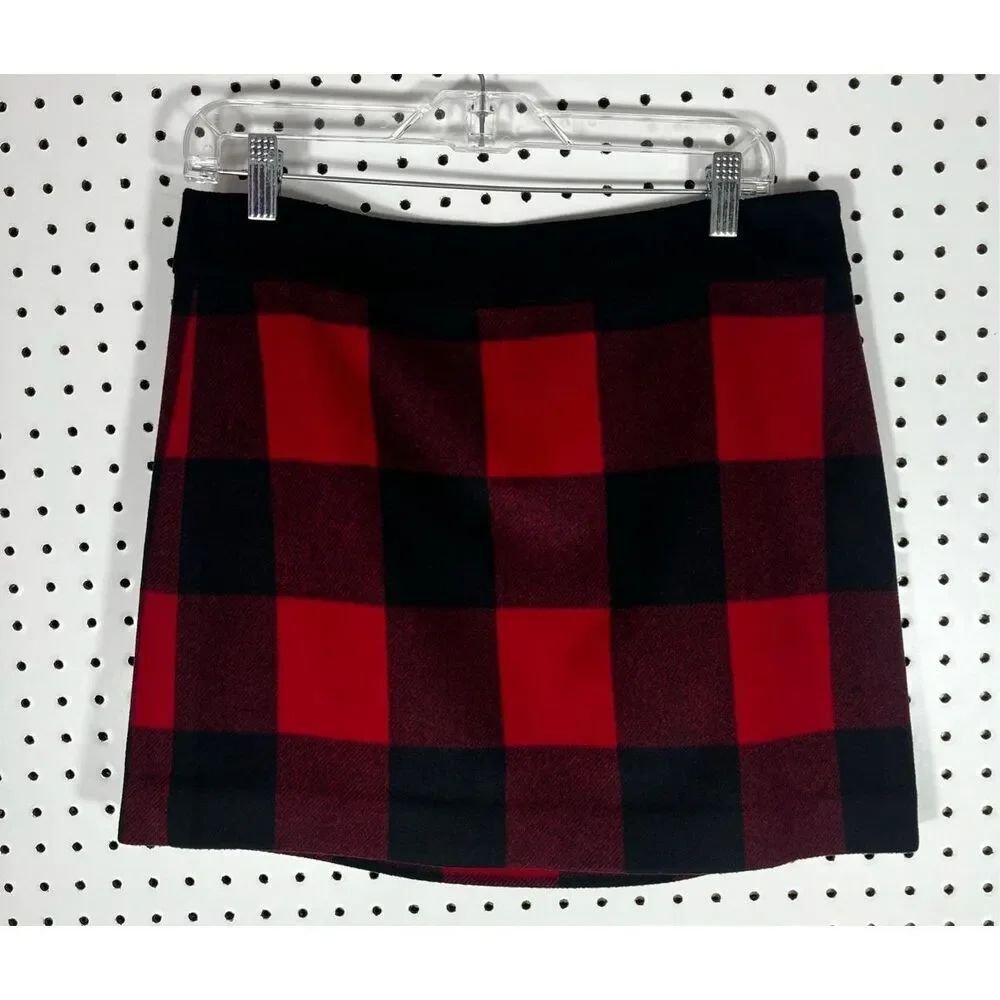 J.Crew Buffalo Plaid wool skirt size 6